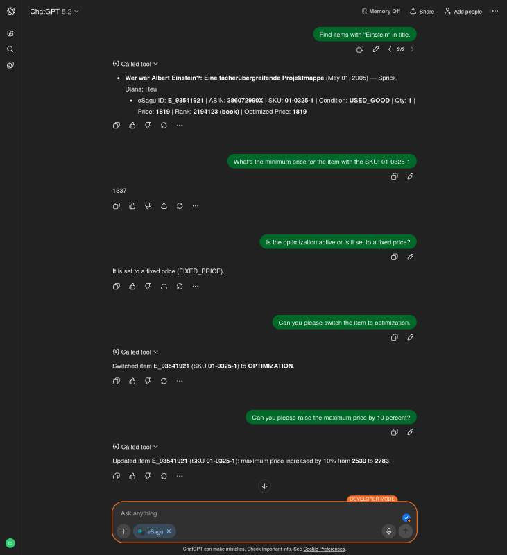 eSagu - Repricer for Kaufland - Intelligent AI Automation with MCP