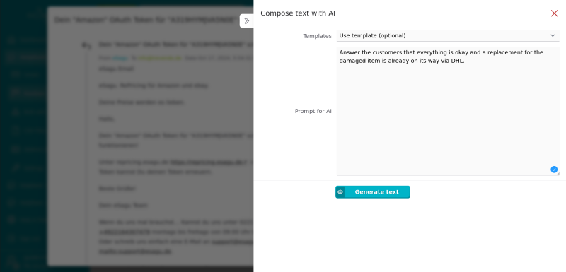 eSagu - HelpDesk - Compose an answer with AI