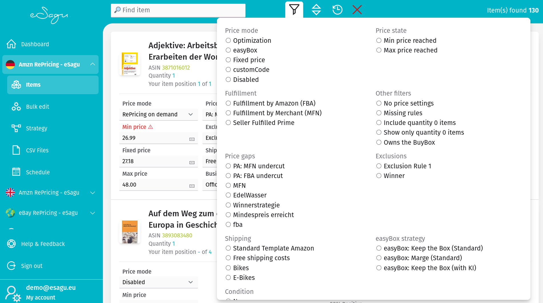 Items - Filtering Function