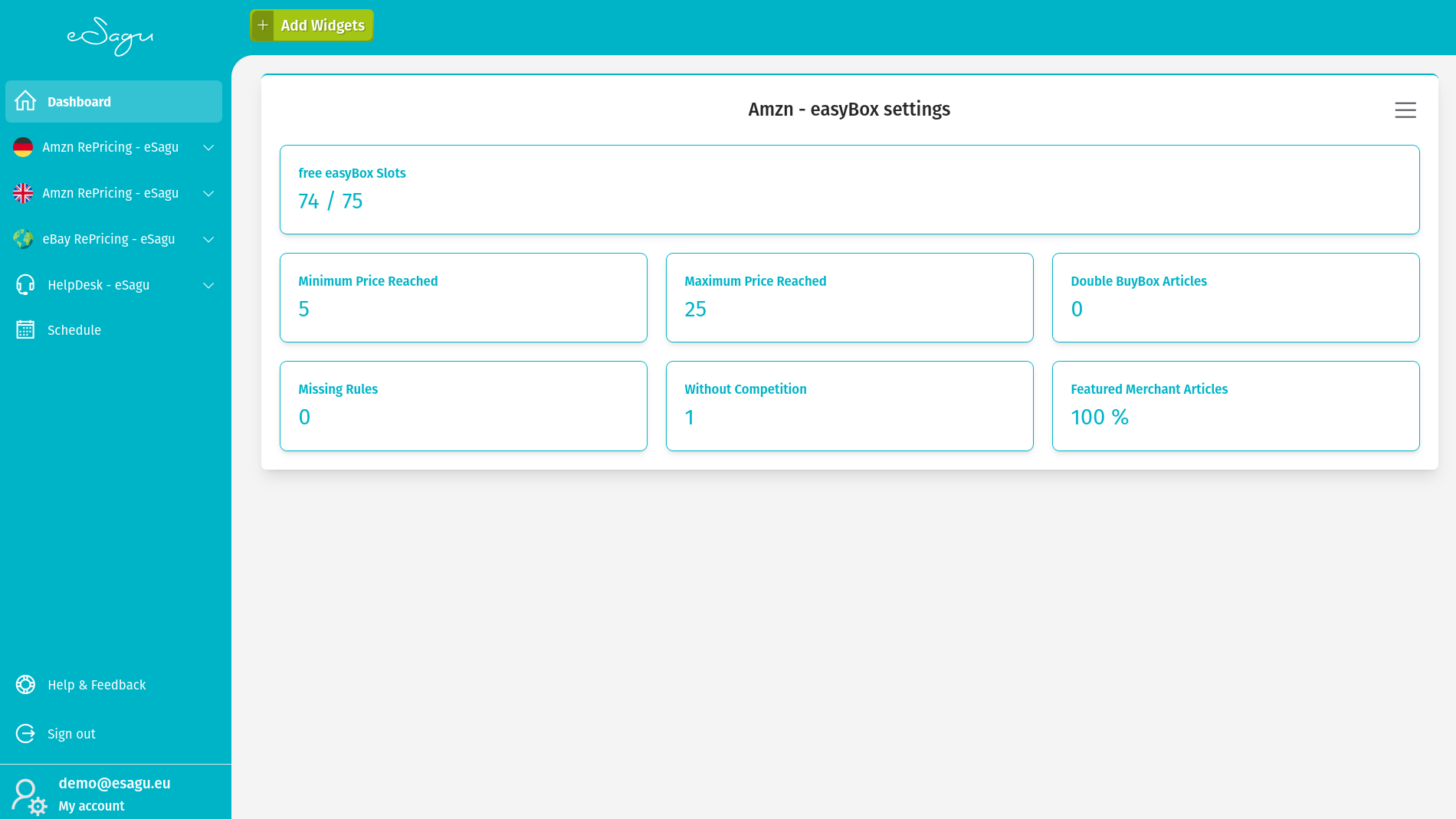 Widgets - EasyBox Settings