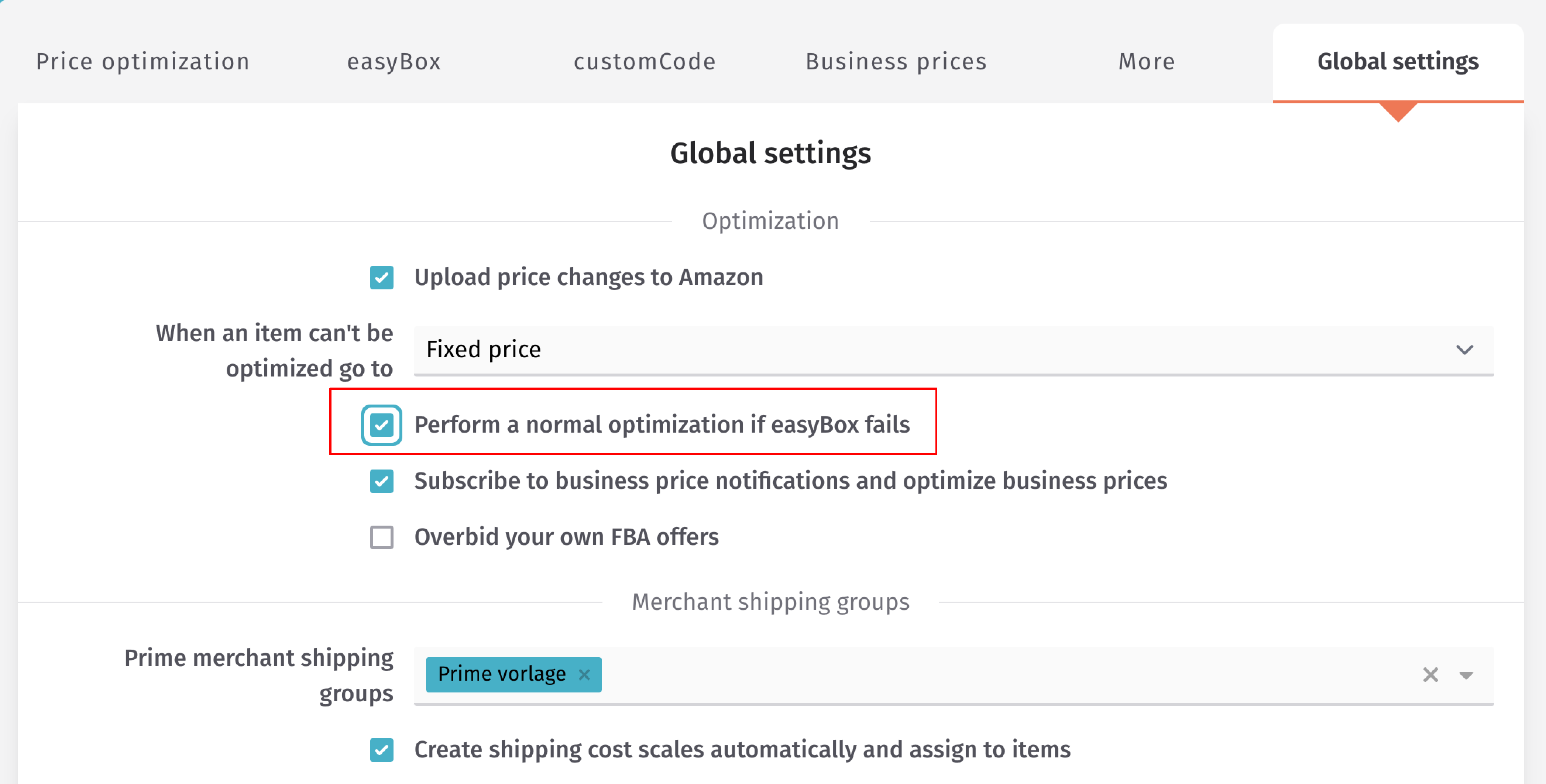 Subscribe to business price notifications and optimize business prices