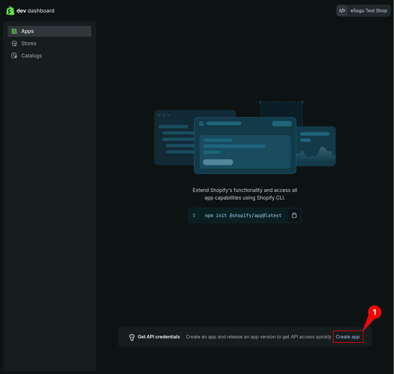 Neue Shopify-App erstellen