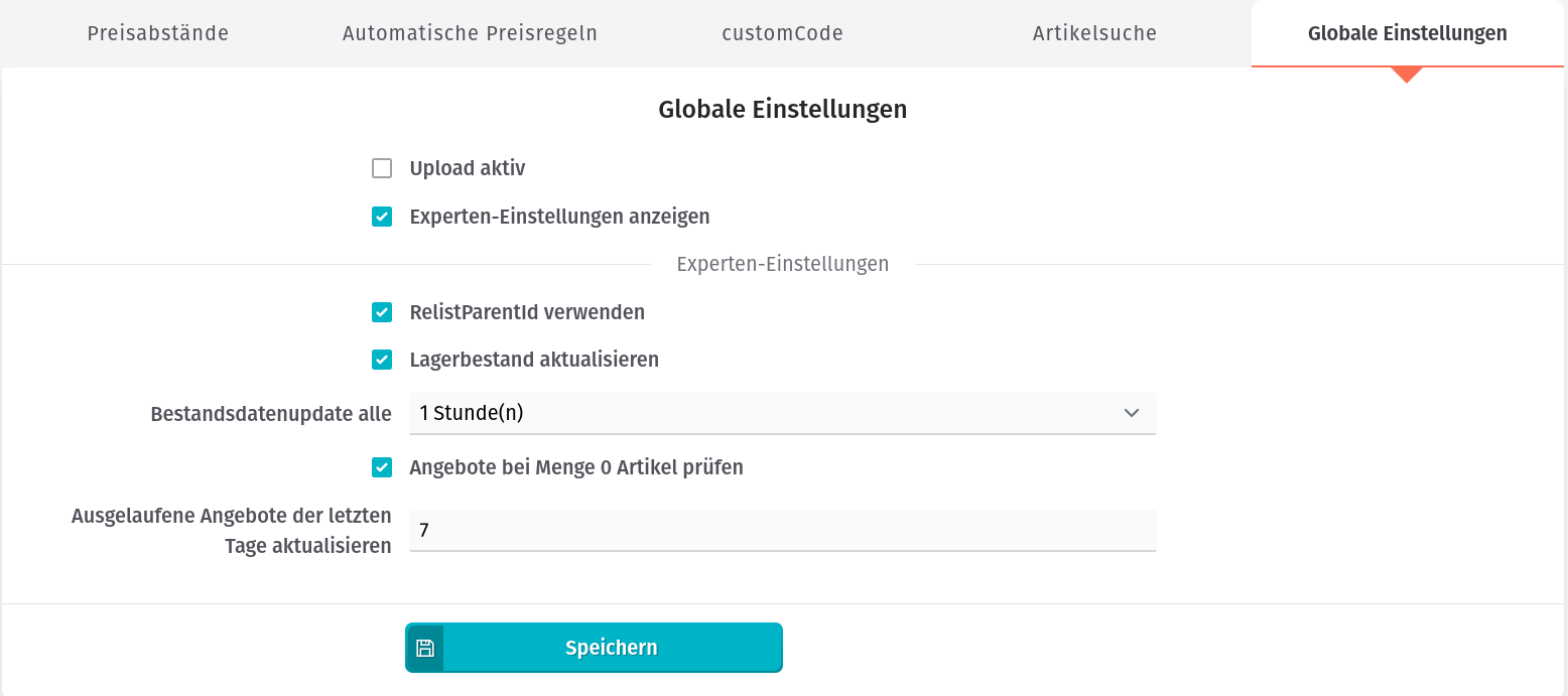 Globale Einstellungen