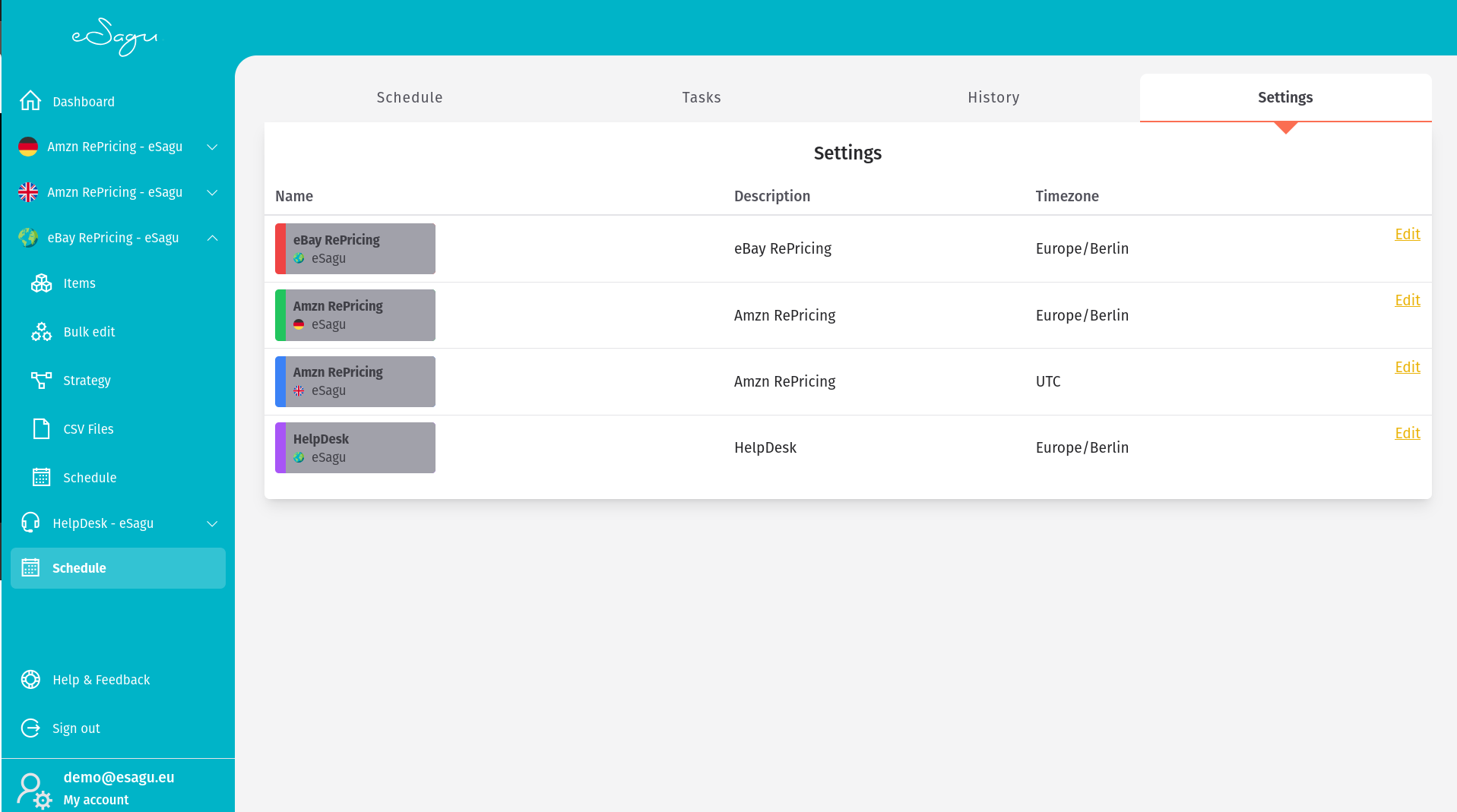 Example of Different Time Zones