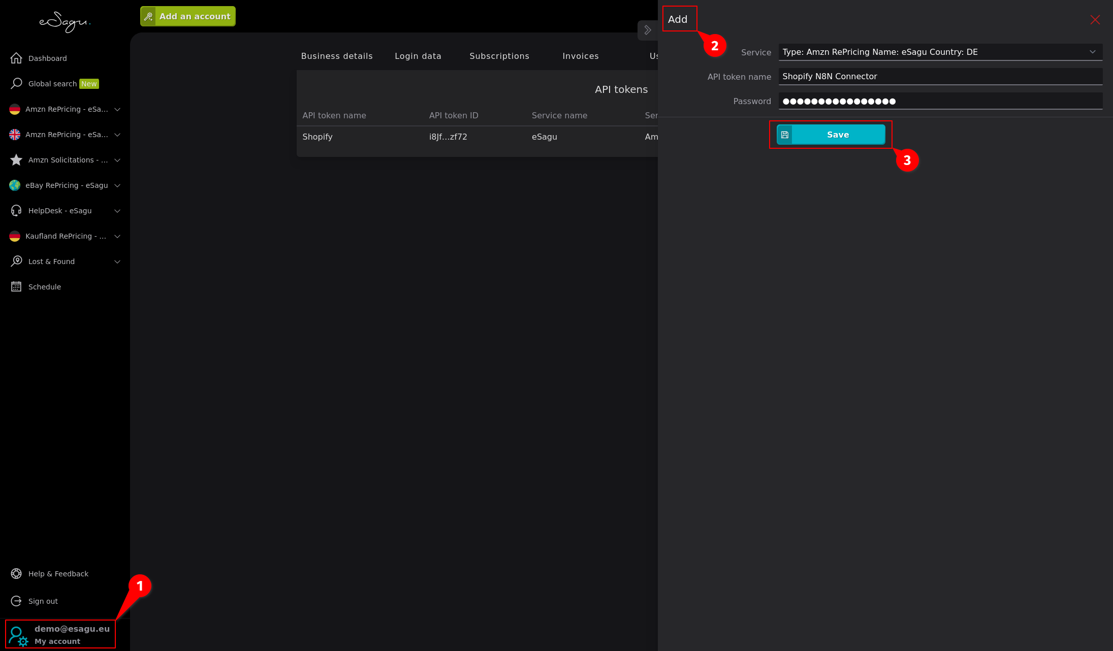 Create an eSagu API token